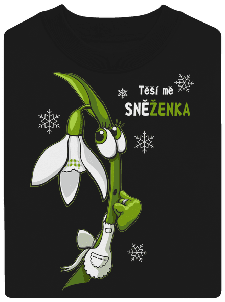 Sněženka a Tulipán unisex mikina bez kapuce Black