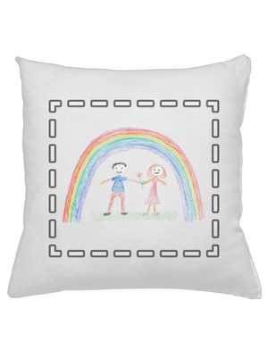 Dětské kresby - nahraj vlastní polštář White