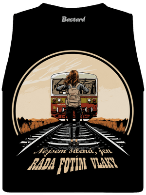 Fotím vlaky dámské tílko volné Black