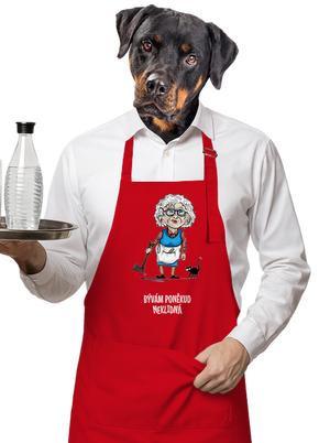 Neklidná - vlastní text zástěra Red