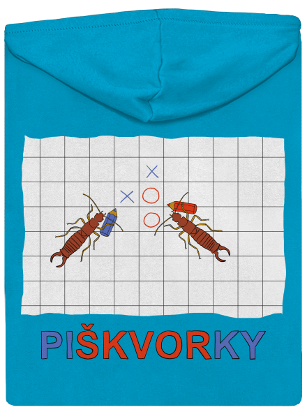 Škvoří piškvorky dámská mikina na zip Blue Atol