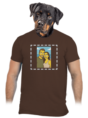 Simpsonovi z vlastní fotky pánské tričko Brown