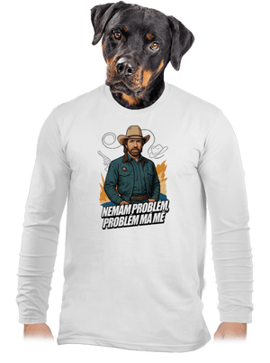 B19: Chuck Norris z Walker, Texas Ranger pánské dlouhý rukáv White