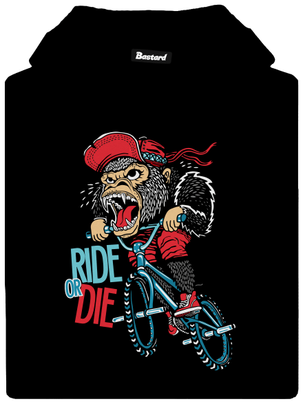 Ride or die pánská mikina klokanka Black