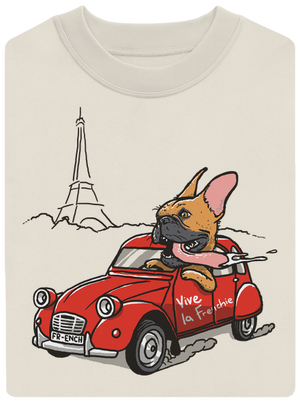 Francouzský buldoček unisex mikina bez kapuce Off White