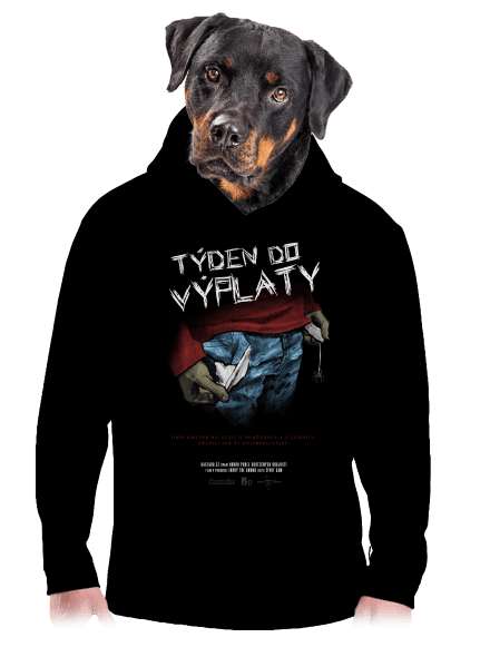 B13: Týden do výplaty pánská mikina klokanka Black