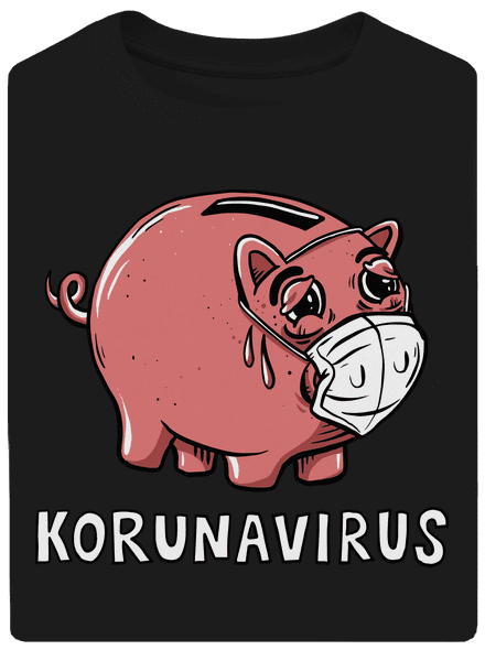 Korunavirus v kasičce unisex tričko oversized Black