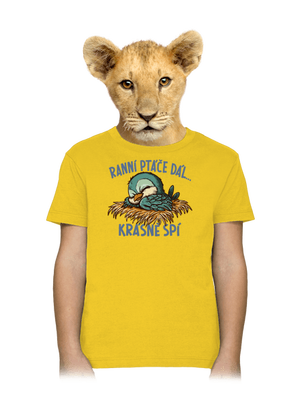 Ranní ptáče spí dětské tričko Gold