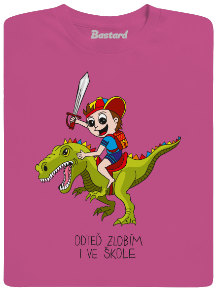 Kluk ve škole dětské tričko Fuchsia