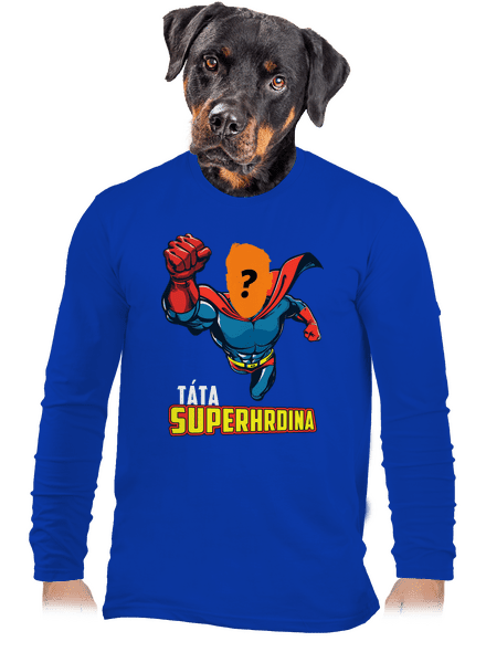 Táta superhrdina pánské dlouhý rukáv Royal Blue