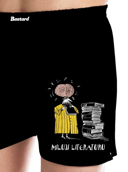 Miluji literaturu pánské trenky Black