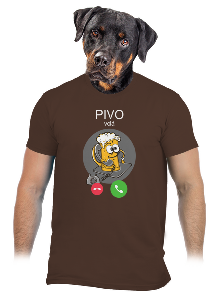 Pivo volá pánské tričko Brown