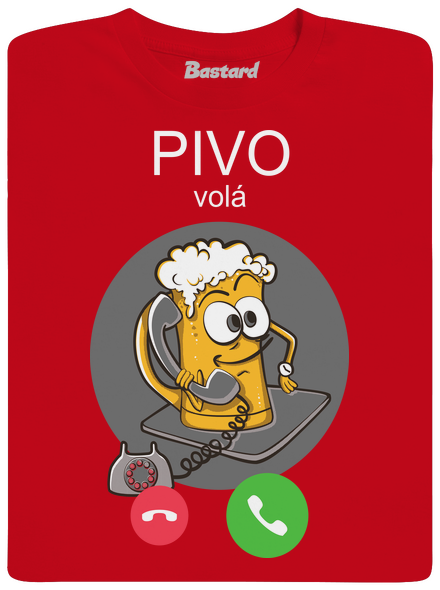 Pivo volá pánské tričko Red