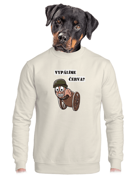 Vypálíme červa? unisex mikina bez kapuce Off White