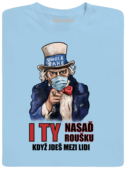 Nasaď roušku dětské tričko Sky Blue