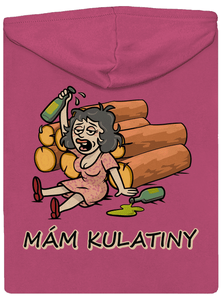 Mám kulatiny dámská mikina na zip Magenta