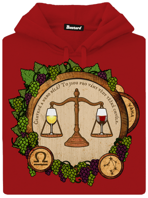 Vinný horoskop: Váha dámská mikina klokanka Red Mal