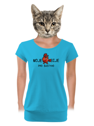 Moje srdce bije dámské tričko s lemem Blue Atol