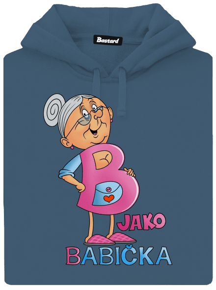 B jako babička dámská mikina klokanka Denim