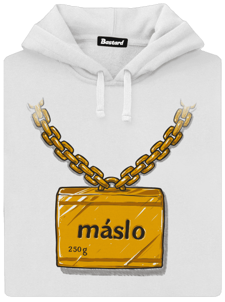 Máslo dámská mikina klokanka White