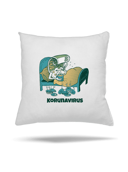 Korunavirus v posteli polštář White