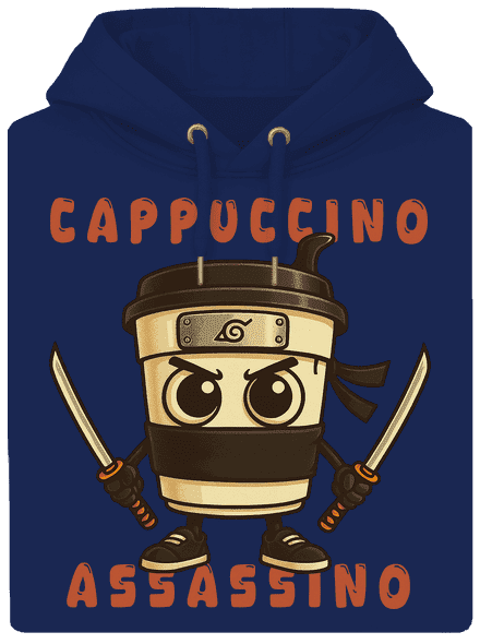 Cappuccino Assassino – Italian Brainrot unisex mikina premium Navy
