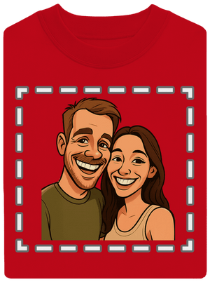 Karikatura z vlastní fotky unisex mikina bez kapuce Red