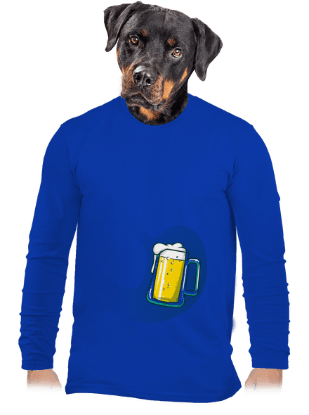 V břiše pánské dlouhý rukáv Royal Blue