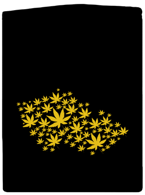 Ganja country pánská mikina na zip Black