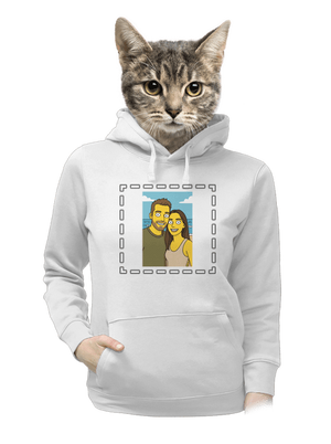 Simpsonovi z vlastní fotky dámská mikina klokanka White