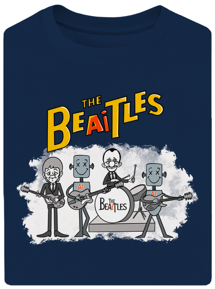AI Beatles unisex tričko oversized Midnight Blue