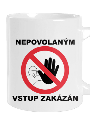 Nepovolaným vstup zakázán velký hrnek White