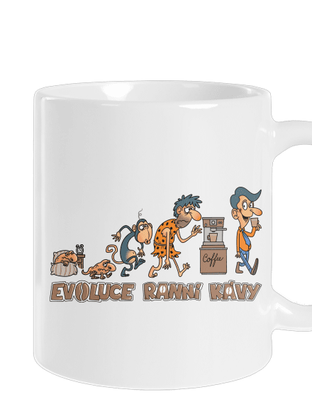 Evoluce ranní kávy klasický hrnek White