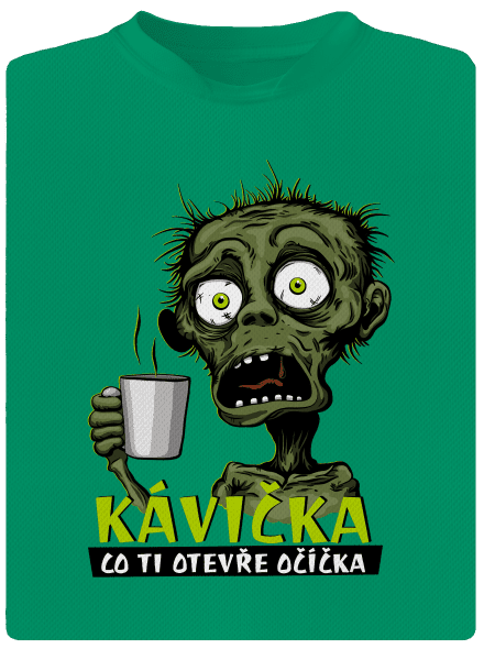 Zombie kávička dětské sportovní tričko Kelly Green Mal