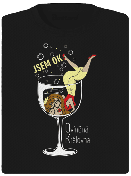 Ovíněná královna dámské sportovní tričko Black