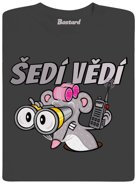 Šedí vědí - myš pánské dlouhý rukáv Dark Grey