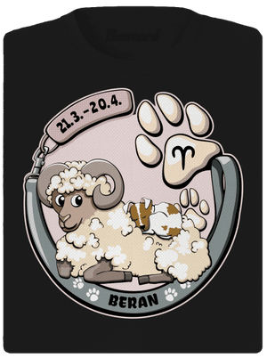 Psí horoskop: Beran dámské sportovní tričko Black