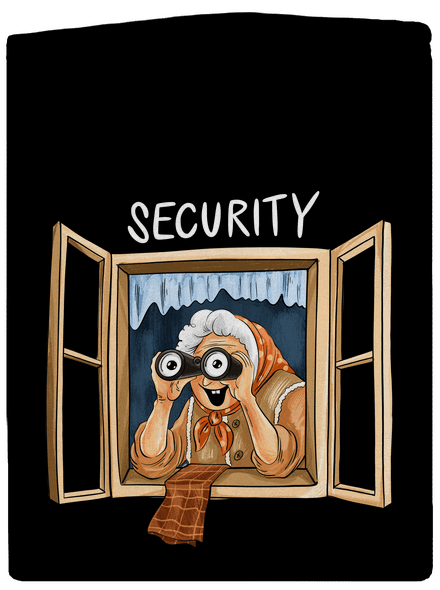 Security babička dámská mikina na zip Black