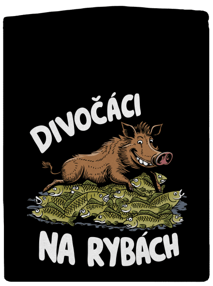 Divočáci na rybách pánská mikina na zip Black
