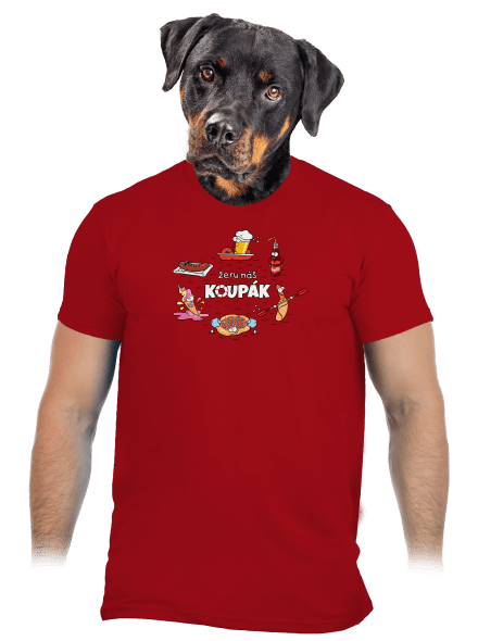 Český koupák pánské tričko Red
