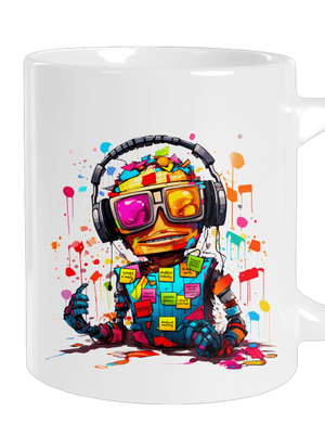 Workaholic robot velký hrnek White