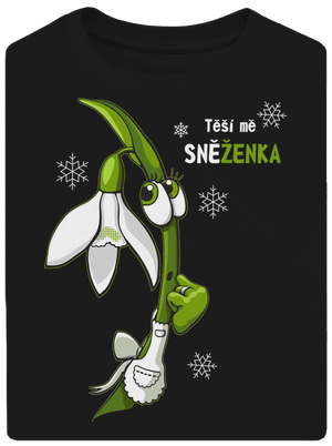 Sněženka a Tulipán unisex tričko oversized Black