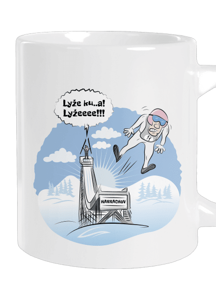 Lyže velký hrnek White