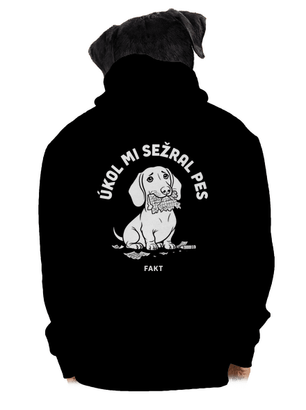 Úkol sežral pes pánská mikina na zip Black