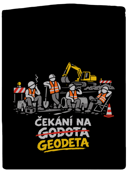 Čekání na geodeta pánská mikina na zip Black