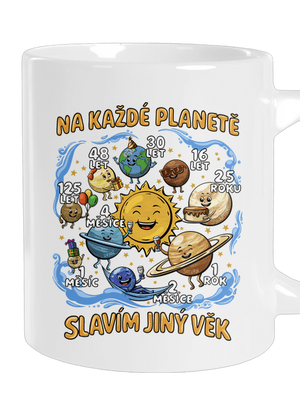 Věk na planetách velký hrnek White