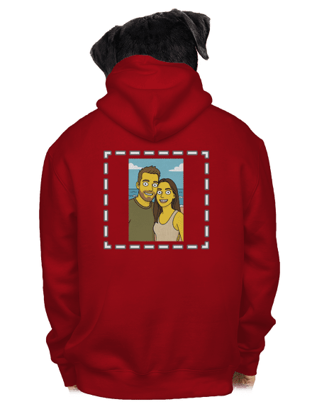 Simpsonovi z vlastní fotky pánská mikina na zip Red