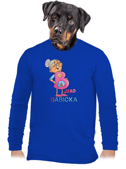 B jako babička pánské dlouhý rukáv Royal Blue