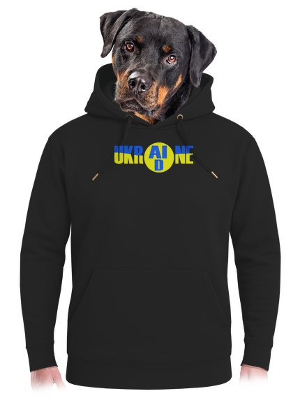 Ukrajina - AID unisex mikina premium Dark Black