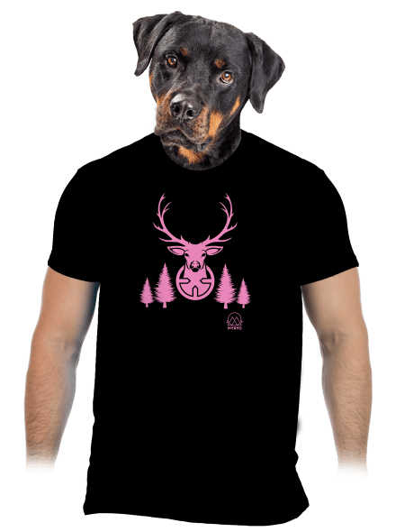 Jelen růžový pánské tričko Black